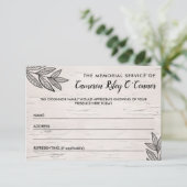 Leaves & Birch Memorial Service Aanwezigheid Informatiekaartje (Staand voorkant)