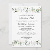 Leaves Celebration of Life Photo Funeral Memorial Kaart (Voorkant)