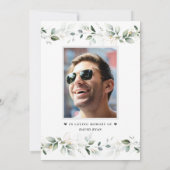 Leaves Celebration of Life Photo Funeral Memorial Kaart (Achterkant)