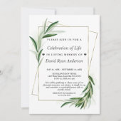 Leaves Celebration of Life Photo Funeral Memorial Kaart (Voorkant)