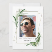 Leaves Celebration of Life Photo Funeral Memorial Kaart (Achterkant)
