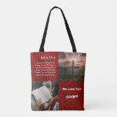  Leaves Christelijke Cadeaus voor Vrouwen Rood Tote Bag (Achterkant)