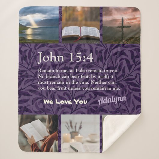 Leaves Christelijke Cadeaus voor Vrouwen Violet Sherpa Deken (Voorkant)