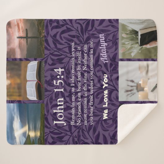  Leaves Christelijke Cadeaus voor Vrouwen Violet Sherpa Deken (Voorkant (horizontaal))