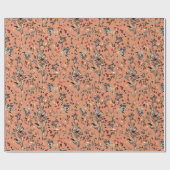 Leaves Elegant Waterverf Oranje Floral Cadeaupapier (Vlak)