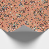 Leaves Elegant Waterverf Oranje Floral Cadeaupapier (Hoek)