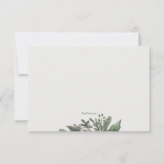 Leaves en Bird Bereavement Hartelijk dank Bedankkaart (Achterkant)