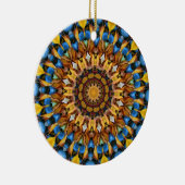 Leaves en Pebbles Mandala 02 Keramisch Ornament (Rechts)