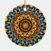 Leaves en Pebbles Mandala 02 Keramisch Ornament (Achterkant)