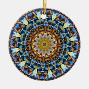 Leaves en Pebbles Mandala Keramisch Ornament