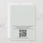 Leaves Eucalyptus Gold Budget QR Code Wedding Kaart (Achterkant)