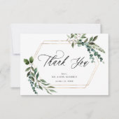 Leaves & Eucalyptus Gold Hartelijk dank Bedankkaart (Voorkant)