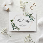 Leaves & Eucalyptus Gold Hartelijk dank Bedankkaart<br><div class="desc">Stuur uw gasten bedankt met uw prachtige en bijtende bladeren en Eucalyptus Gold Hartelijk dank.</div>