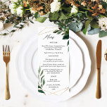 Leaves & Eucalyptus Gold Menu 2<br><div class="desc">Pas uw bruiloft of feestelijke uitnodigingen of thema aan met uw prachtige Roestrijke Bladeren en Eucalyptus Gold Menus.</div>