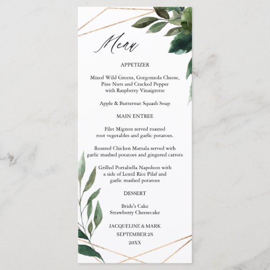 Leaves & Eucalyptus Gold Menu 2 (Voorkant)