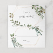 Leaves & Eucalyptus Gold Place Card Plaatskaartje (Buitenkant ongevouwen)