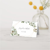 Leaves & Eucalyptus Gold Place Card Plaatskaartje (Achterkant)
