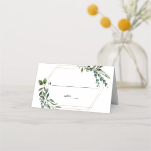 Leaves & Eucalyptus Gold Place Card Plaatskaartje