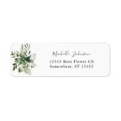 Leaves & Eucalyptus Rustic Return Address Etiket (Voorkant)