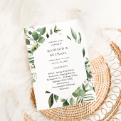 Leaves & Eucalyptus Rustic Wedding Ceremony Progra Kaart