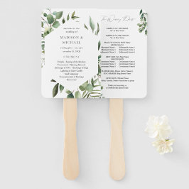 Leaves & Eucalyptus Rustic Wedding Program Handje  Handwaaier