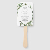 Leaves & Eucalyptus Rustic Wedding Program Handje  Handwaaier (Voorkant)