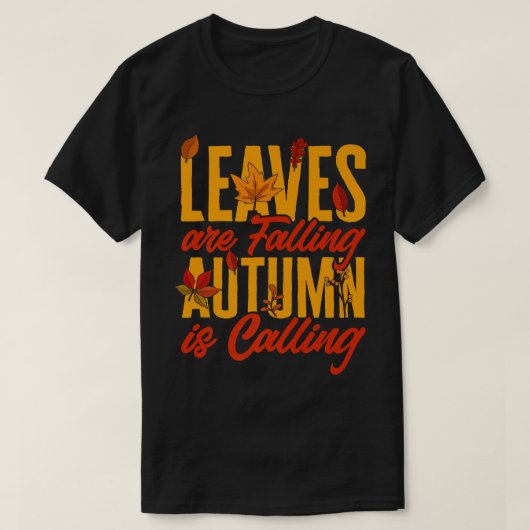 Leaves Falling Autumn noemt Pumpkin Hallo T-shirt (Design voorkant)