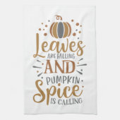 Leaves Falling Pumpkin Spice noemt Herfst Theedoek (Verticaal)