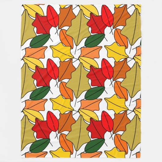 Leaves Fleece Deken (Voorkant)