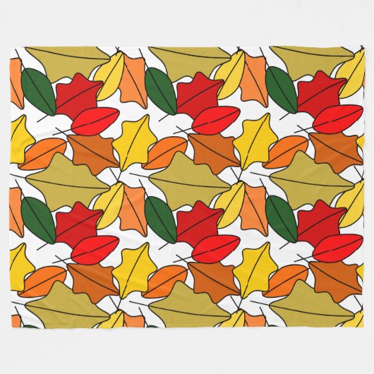 Leaves Fleece Deken (Voorkant (Horizontaal))