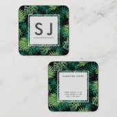  Leaves Flower Botanical Landscape Designer Vierkante Visitekaartje (Voorkant / Achterkant)