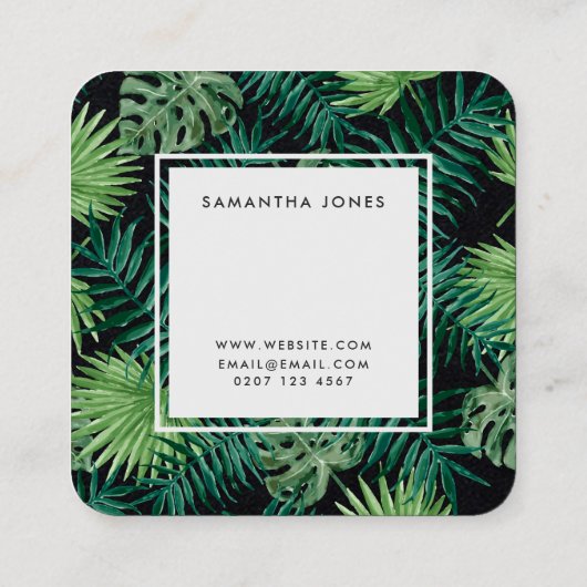  Leaves Flower Botanical Landscape Designer Vierkante Visitekaartje (Achterkant)