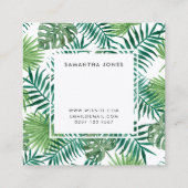  Leaves Flower Botanical Landscape Designer Vierkante Visitekaartje (Achterkant)