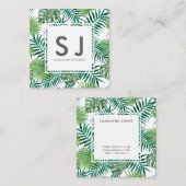  Leaves Flower Botanical Landscape Designer Vierkante Visitekaartje (Voorkant / Achterkant)