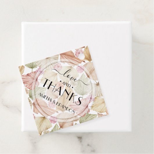 Leaves Flowers Boho Wedding Bedankjes Labels (In situ)