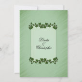 Leaves Green Shimmer Wedding Invitation Kaart (Achterkant)