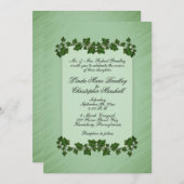 Leaves Green Shimmer Wedding Invitation Kaart (Voorkant / Achterkant)