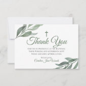 Leaves Greenery Baptisme Bedankkaart (Voorkant)