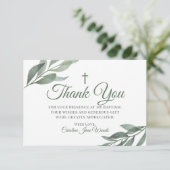 Leaves Greenery Baptisme Bedankkaart (Staand voorkant)