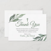 Leaves Greenery Baptisme Bedankkaart (Voorkant / Achterkant)