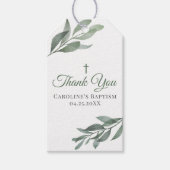 Leaves Greenery Baptisme Cadeaulabel (Voorkant)