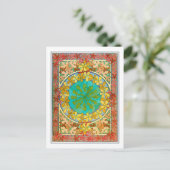 Leaves of Art Nouveau Style, Mucha Briefkaart (Staand voorkant)