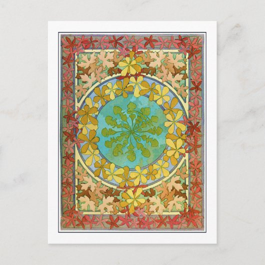 Leaves of Art Nouveau Style, Mucha Briefkaart (Voorkant)