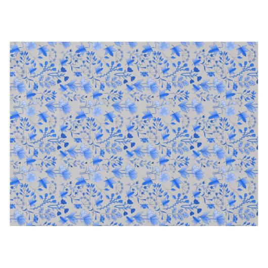 Leaves Pattern 12.bw LGrey BG Tafelkleed (Voorkant (Horizontaal))