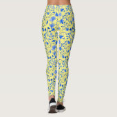 Leaves Pattern 12.bw LYellow BG Leggings (Achterkant)