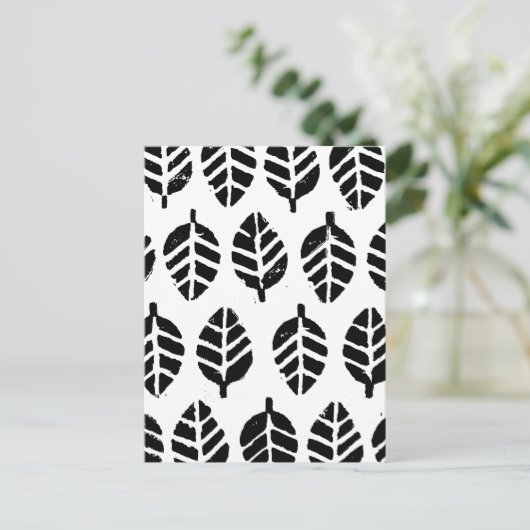 Leaves Pattern Potato Print Briefkaart (Staand voorkant)