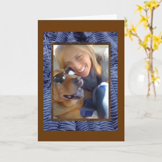 Leaves Paw Prints Kaart (Gele Bloem)