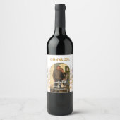 Leaves Photo Arch Sla de datum op Wijn Etiket (Voorkant)