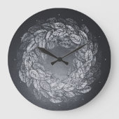 leaves prints in circle grote klok (Voorkant)