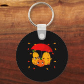 Leaves Pumpkin Spice Herfst Autumn Halloween Sleutelhanger (Voorkant)